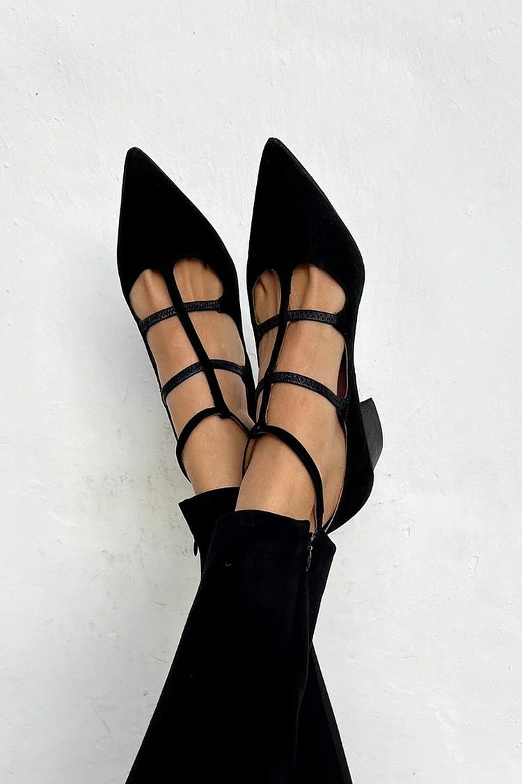 Florence | Pointed Toe Pumps with Crossed Straps