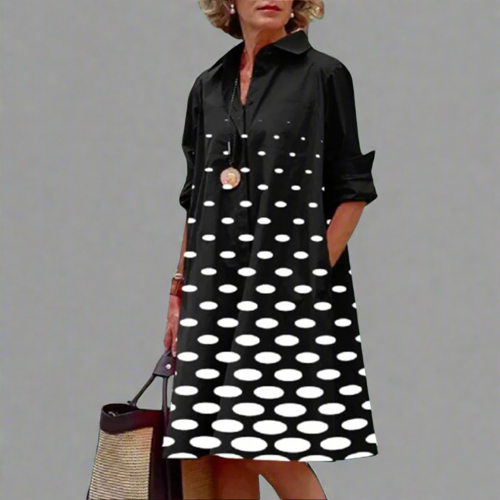 Vega | Stylish Unique Dot Print Loose Dress