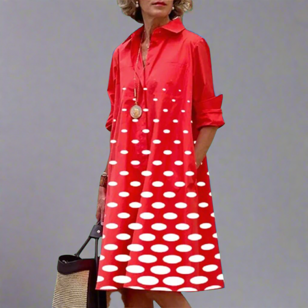 Zosia | Women’s Retro Long Sleeve Pocket Dress