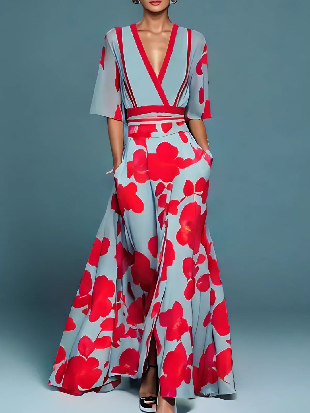 Christine | Elegant Dress With Flower Pattern