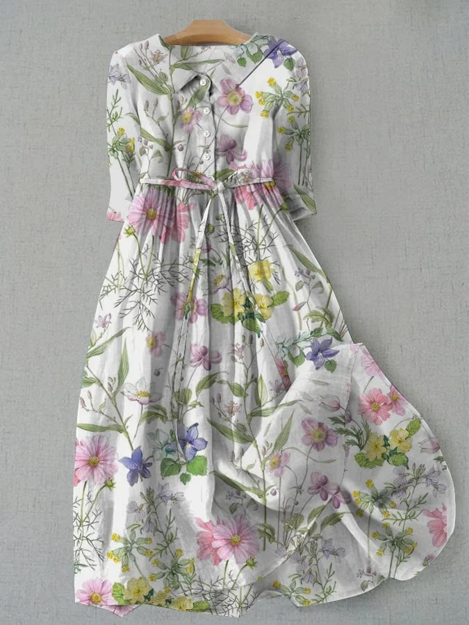 Dahlia | Summer A-Line Dress with Lace Waistband