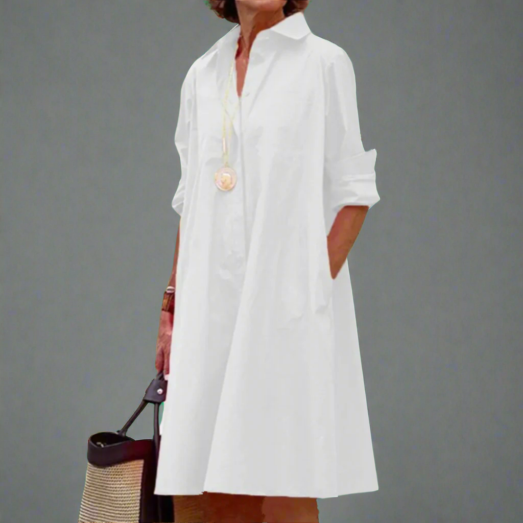 Tove | Women's Solid Color Long Sleeve Midi Dress
