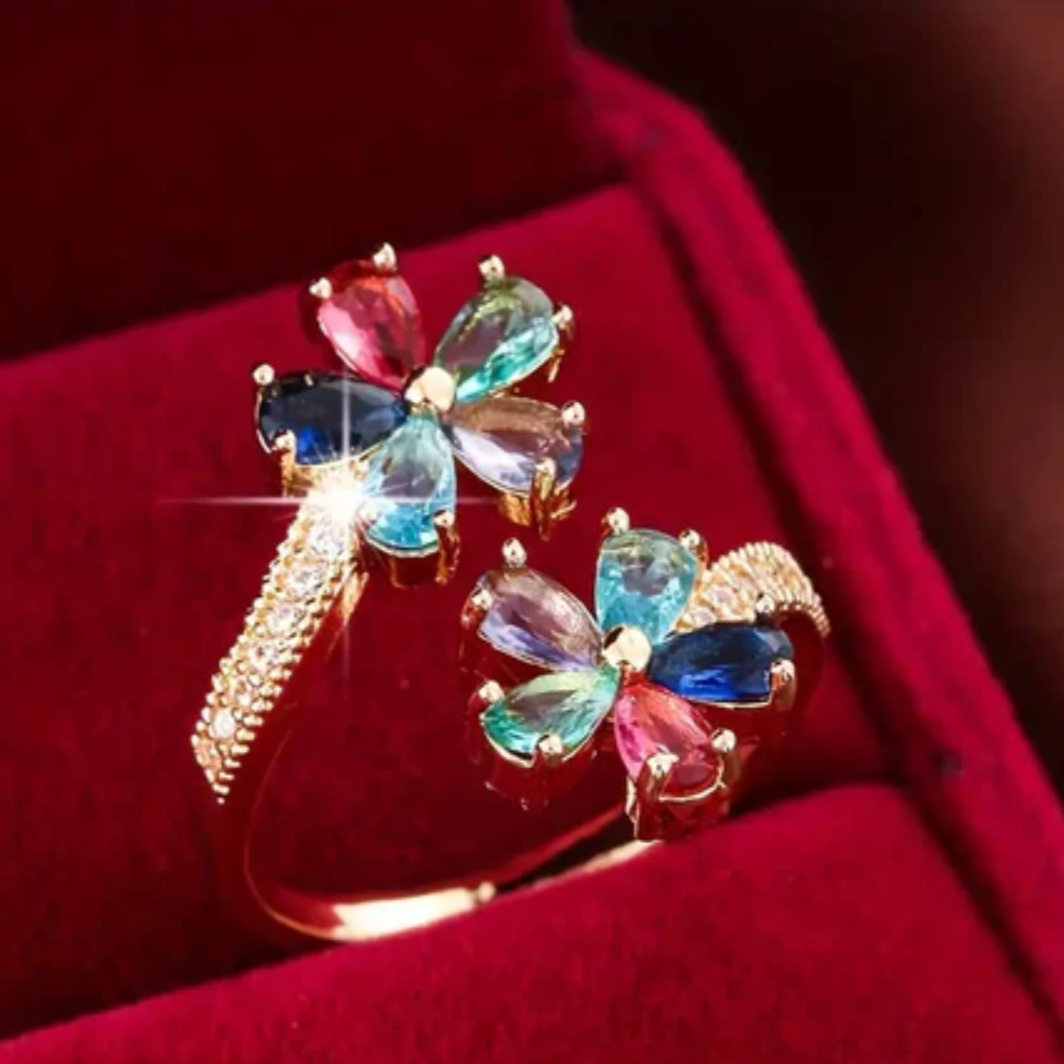 COLOURFUL DAISY OPEN RING