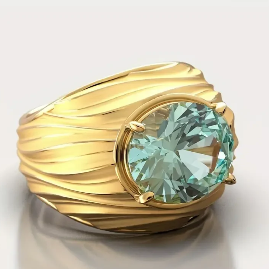 BLUE GREENISH GOLD RING