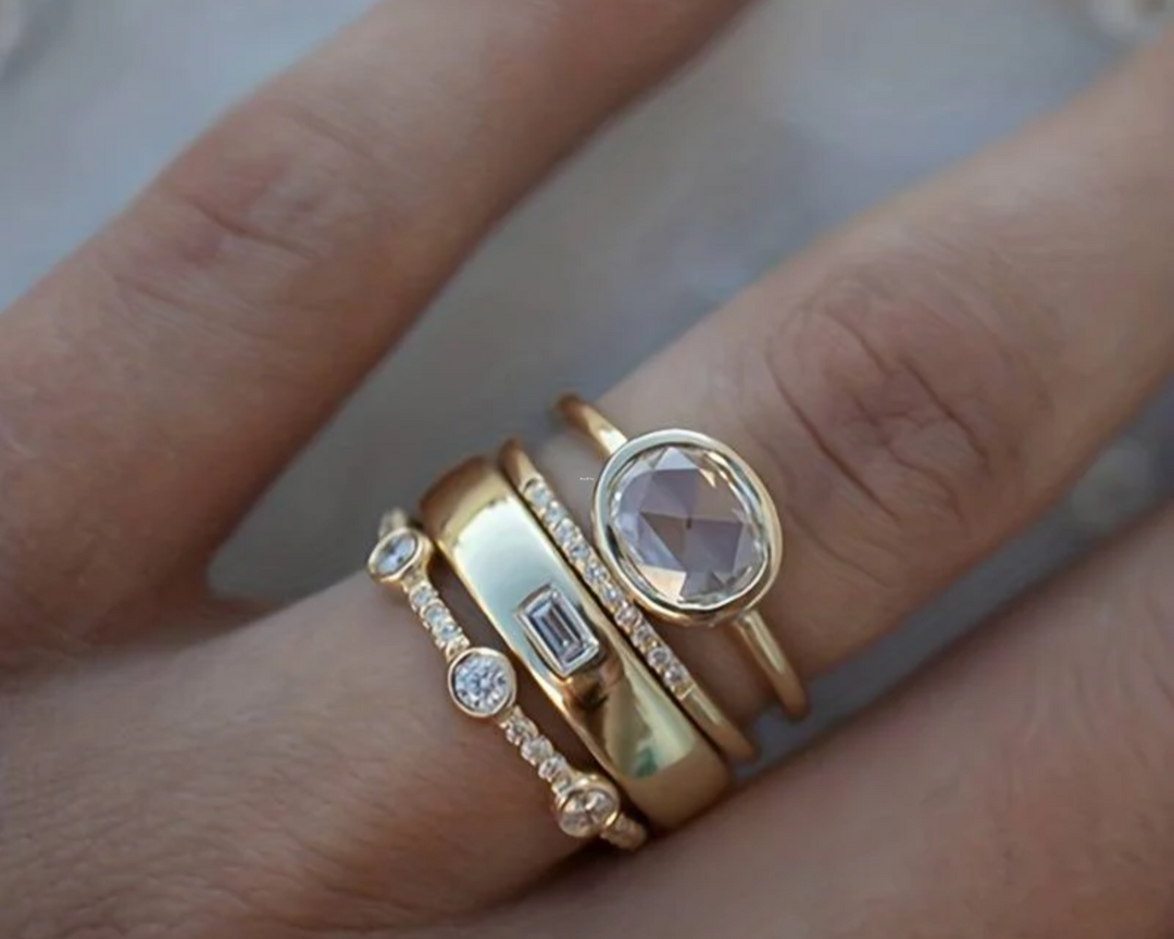 GOLD & ZIRCONIA RING SET