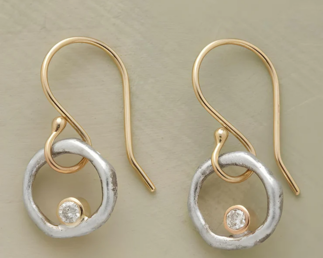 VINTAGE GOLD AND SILVER EARRINGS