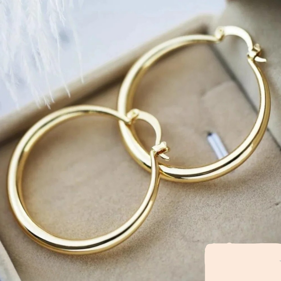 GOLD LARGE HOOP EARRINGS