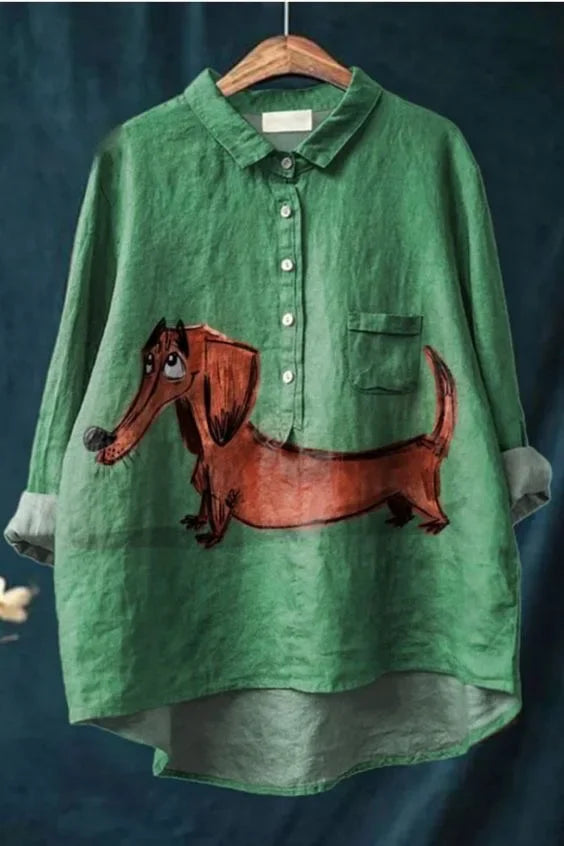 Annabelle | Blouse with Dog Print