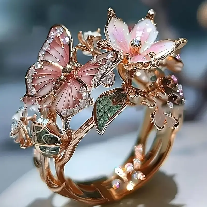 DAZZLING BUTTERFLY ZIRCONIA RING
