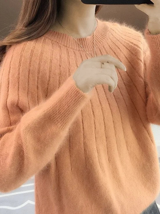 Shereen | Round Neck Fluffy Sweater