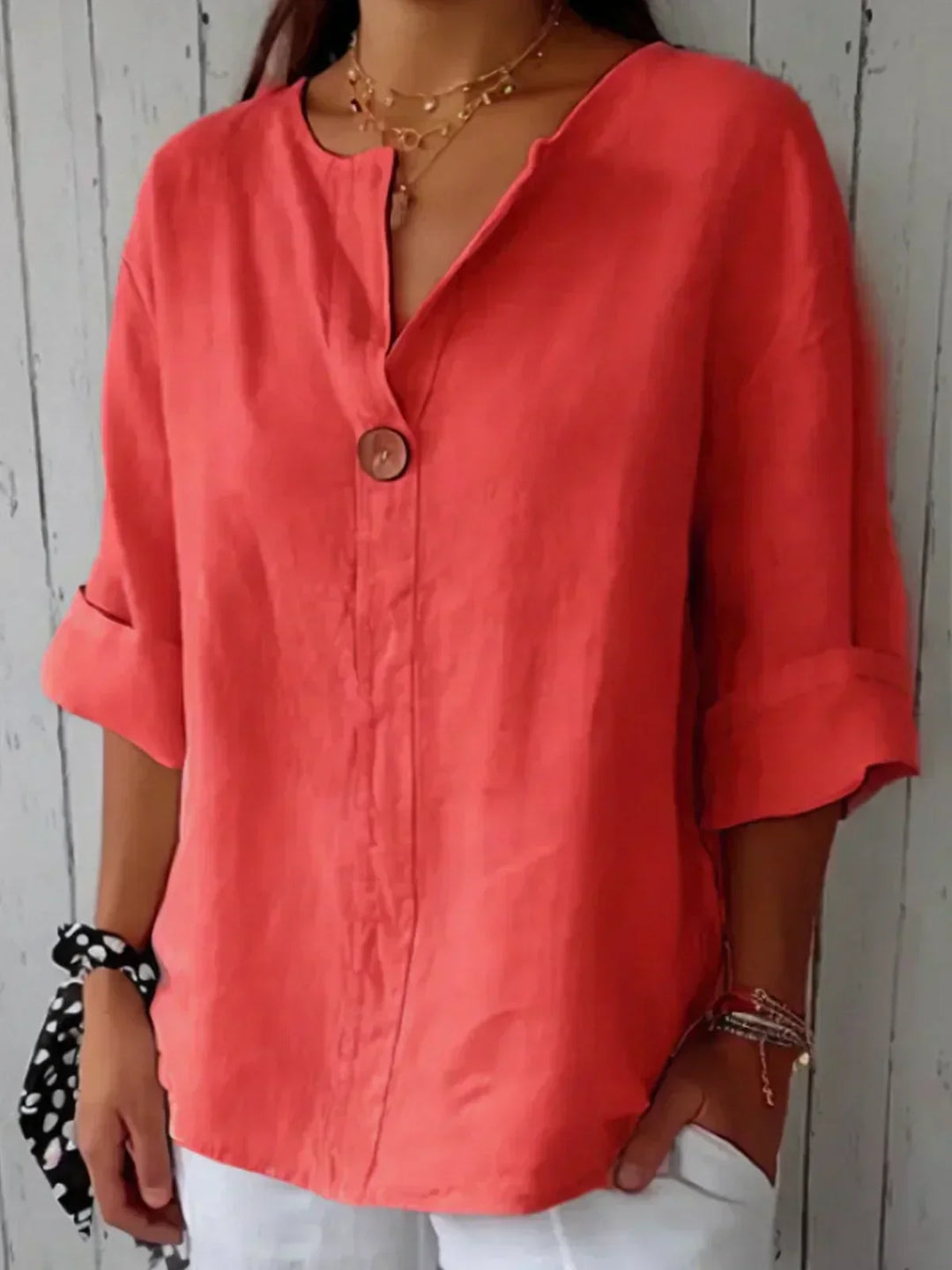 Angela | Casual V-Neck Blouse