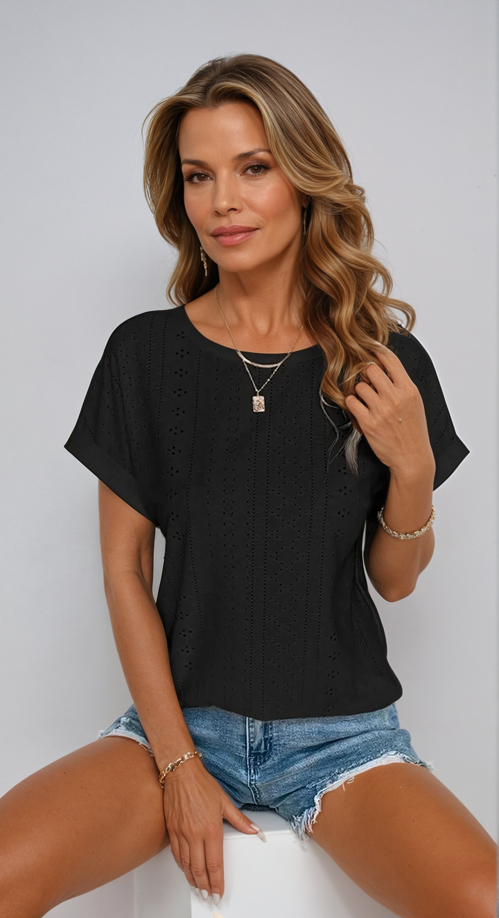 Becky | Casual Eyelet Top