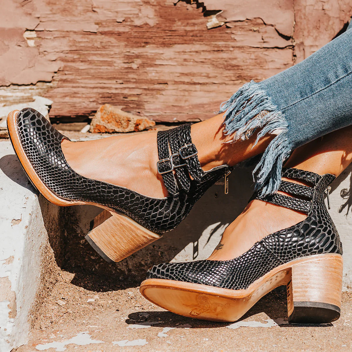 Aria | Multi-Strap Heels with Thick Heel