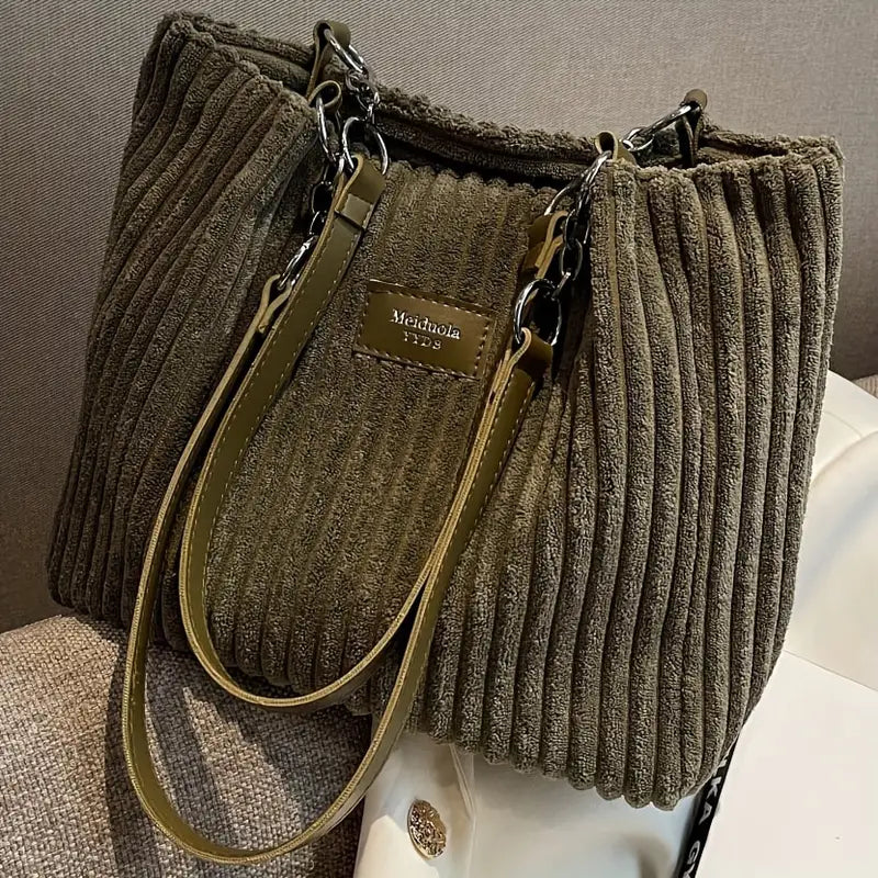 Onyx | Large Capacity Corduroy Tote Bag