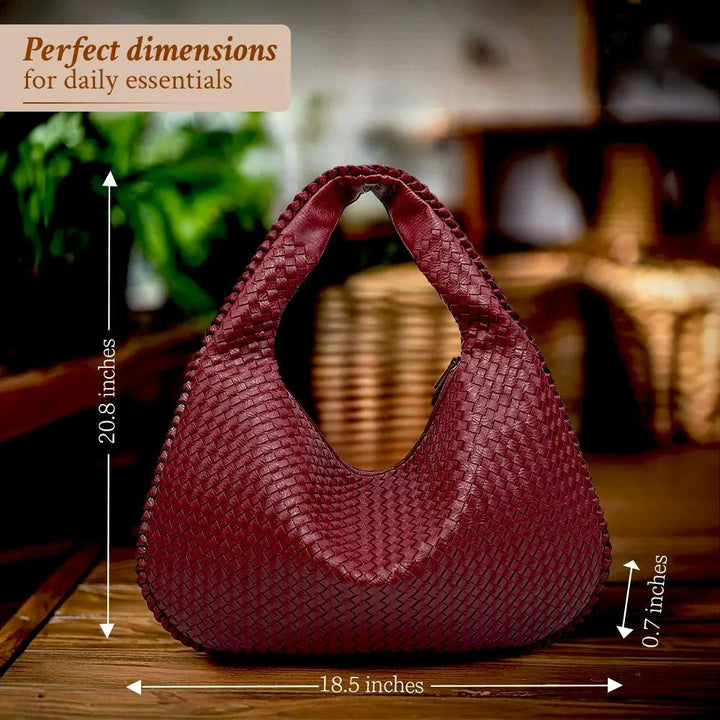 Tessa | Elegant PU Leather Woven Tote Bag