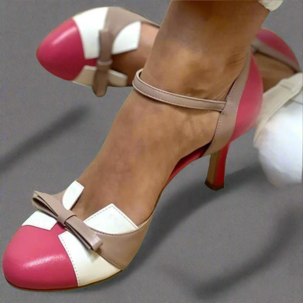 Millie | Colorful sandals with bow and strap, round toe