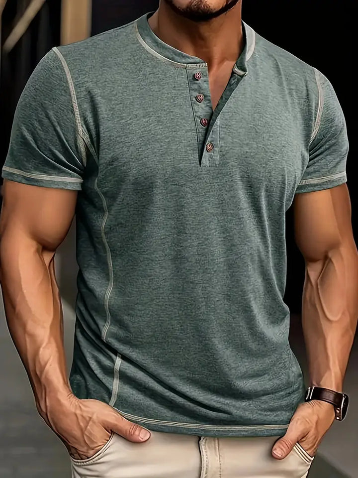Orazio | Short Sleeve T Shirt With Button