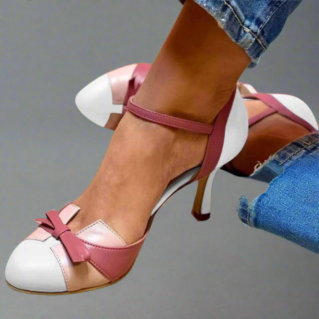 Millie | Colorful sandals with bow and strap, round toe
