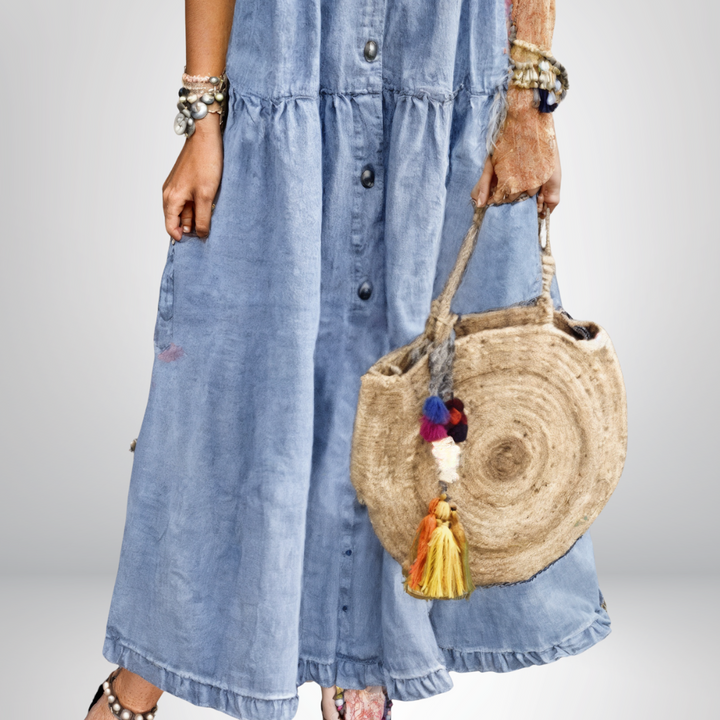 Evie | Soft Denim Dress with Buttons