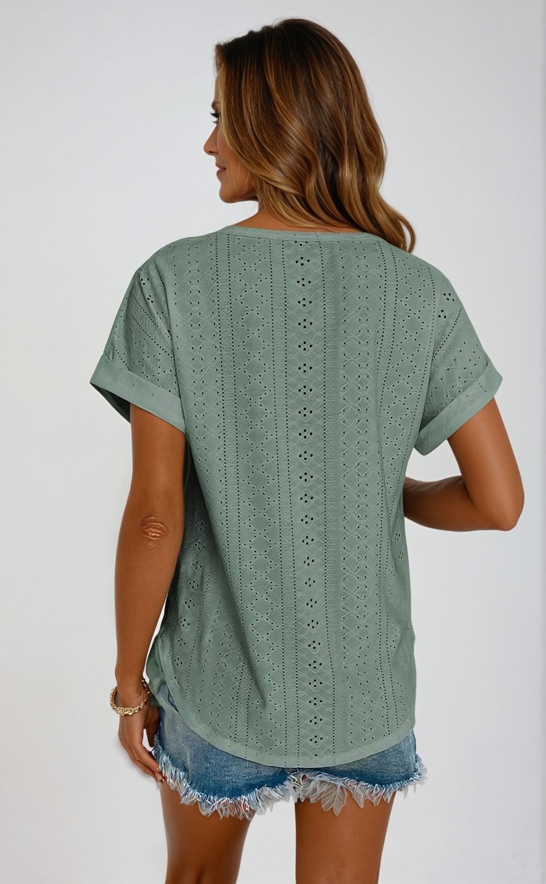 Becky | Casual Eyelet Top