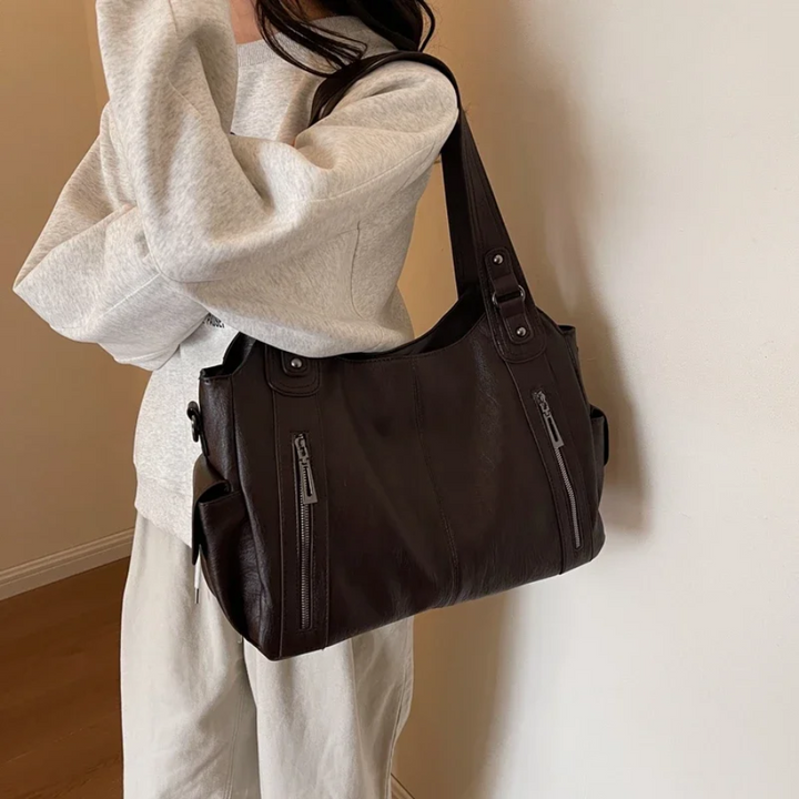 Uma | Dual Zipper Large Capacity Shoulder Bag