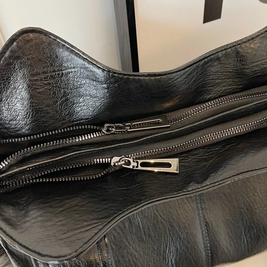 Uma | Dual Zipper Large Capacity Shoulder Bag