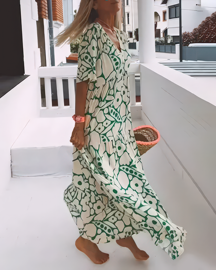 ZOÉ | Lightweight Dress with Print and V-Neck