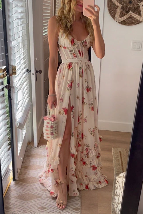 Yuna | Long Floral Print Dress