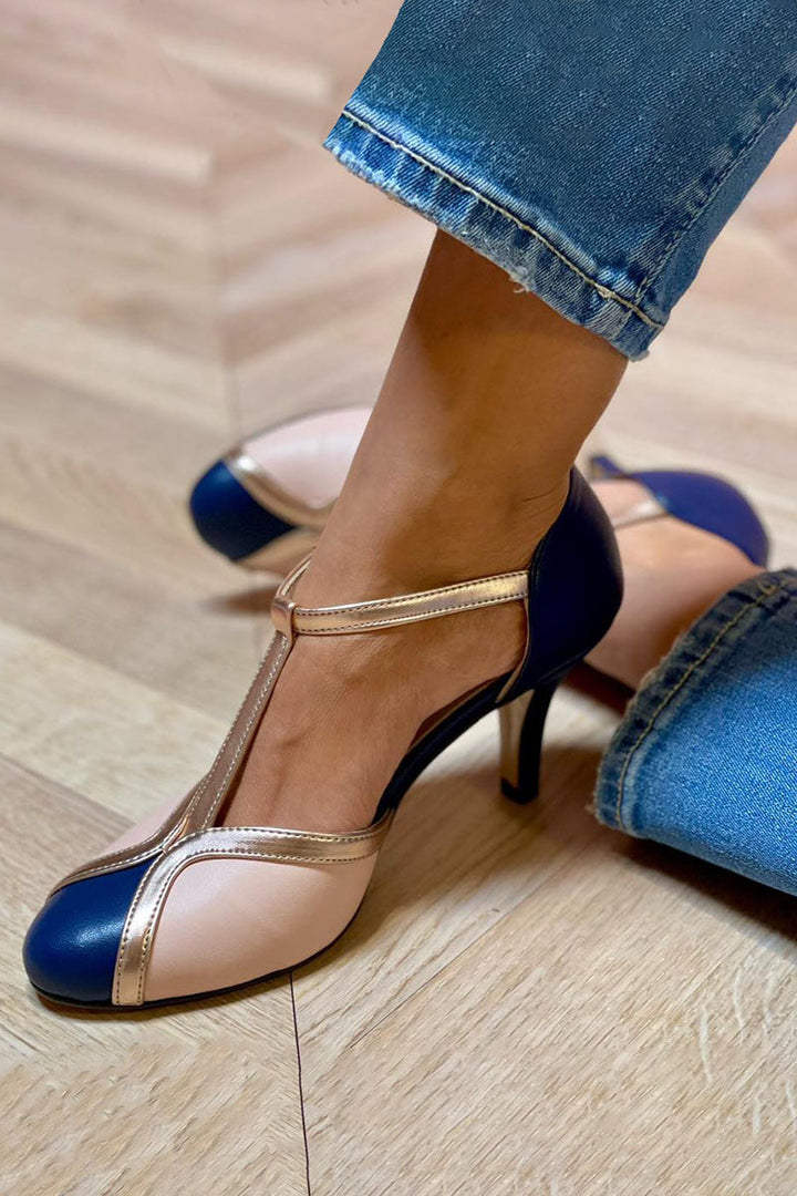 Ayla | Colorful and Comfortable T-strap Heels with Round Toe