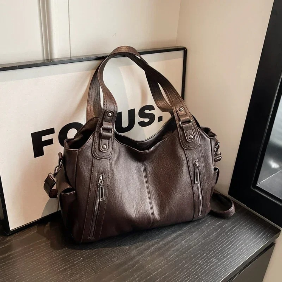 Uma | Dual Zipper Large Capacity Shoulder Bag