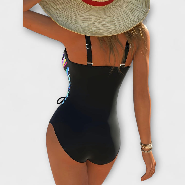 Clara | Elegant and Stretchy Swimsuit with Cross Detail in the Front