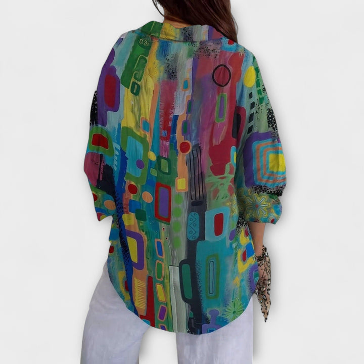 Lona | Abstract Button-Up Blouse