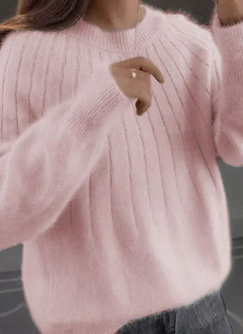 Shereen | Round Neck Fluffy Sweater
