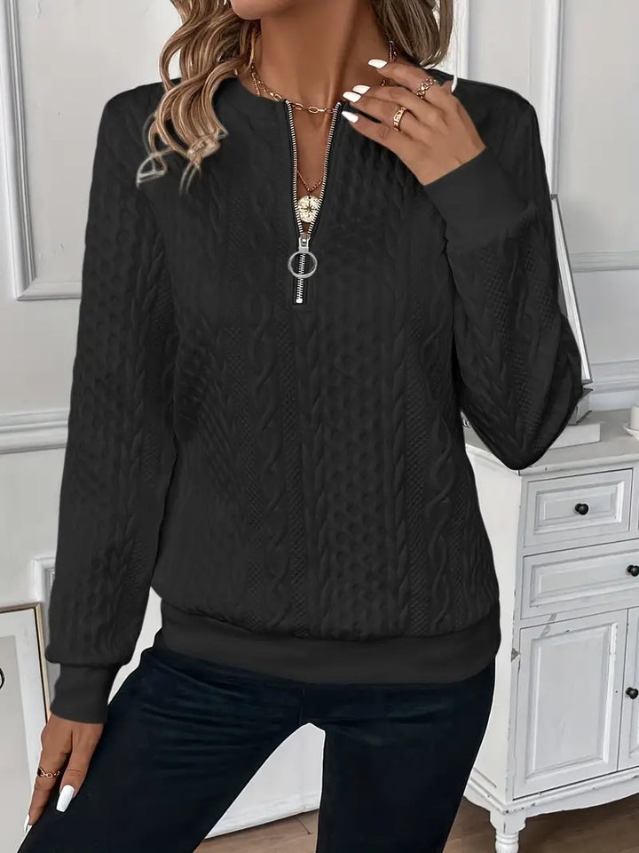 Karoline | Elegant And Comfortable Zip-Up Sweater