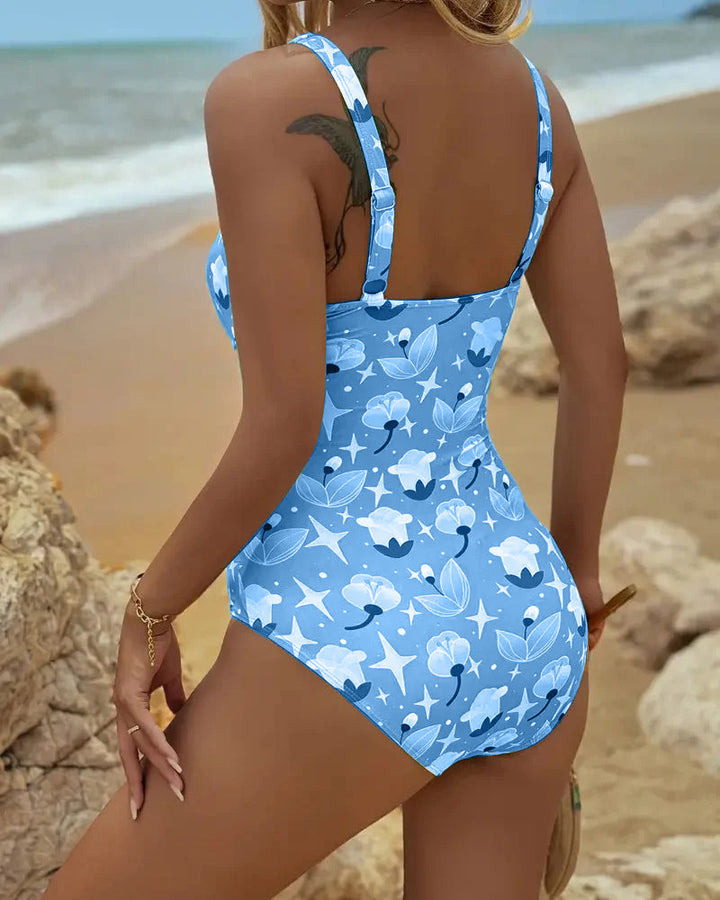 Zoe | Printed One-Piece Tankini Swimsuit
