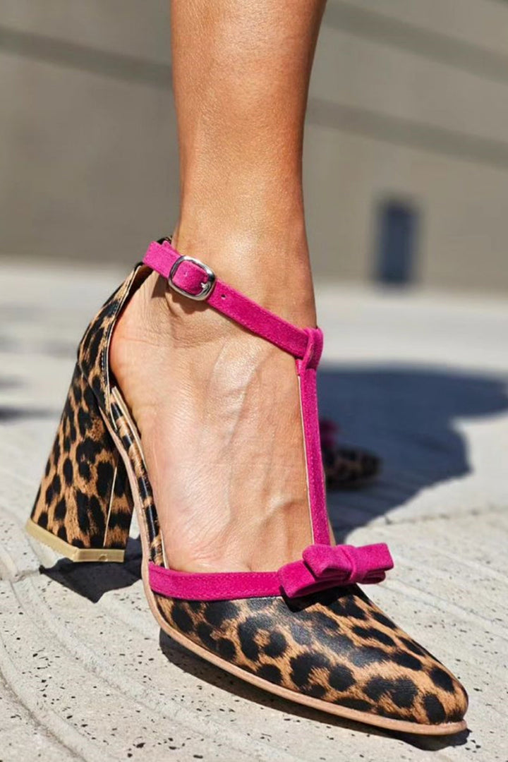 Daisy | Green leopard print sandals with colorful accents