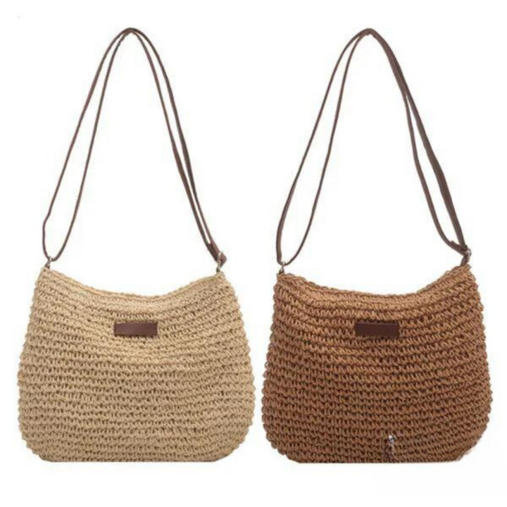 Mary | Retro Straw Sling Crossbody Bag