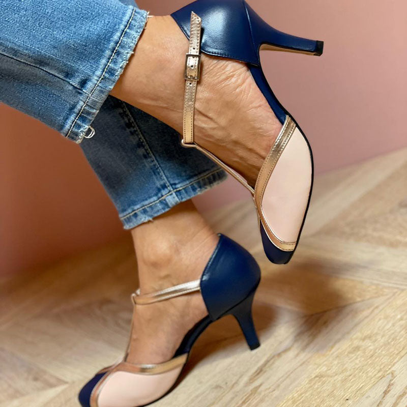 Ayla | Colorful and Comfortable T-strap Heels with Round Toe