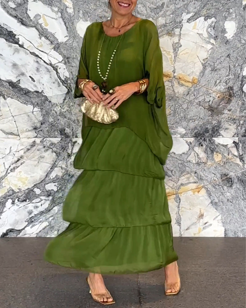 Morgan | Layered Green Maxi Dress