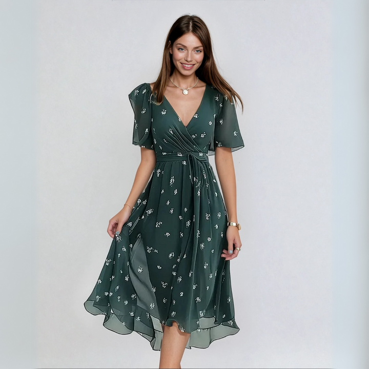Lina | Elegant Short Sleeve Dress