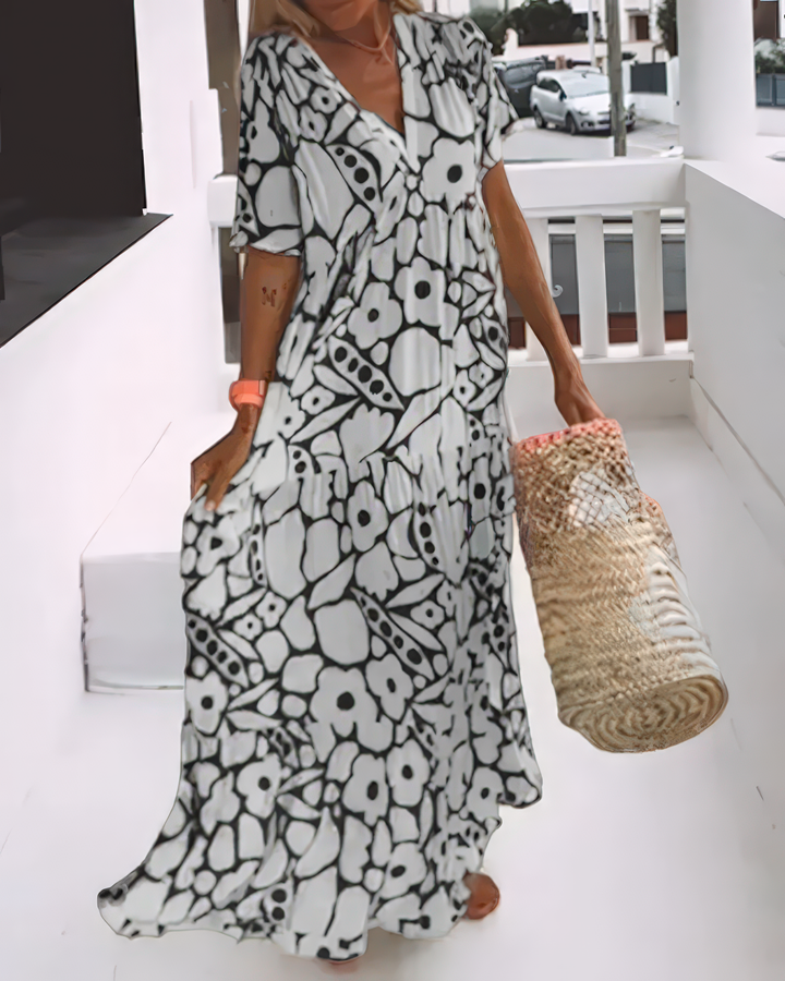 ZOÉ | Lightweight Dress with Print and V-Neck