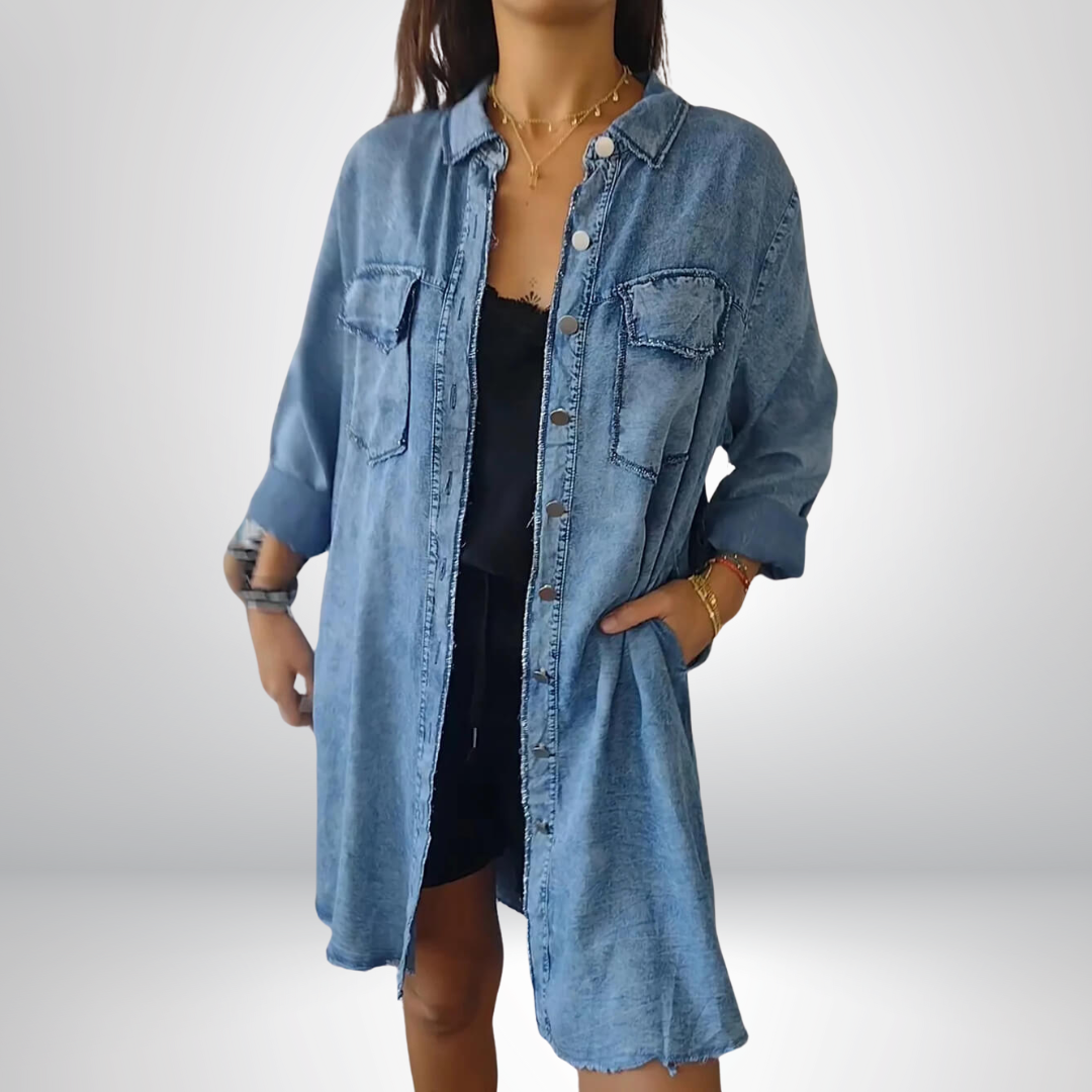 Sophie | Stylish and Versatile Long-Sleeved Denim Jacket with Collar