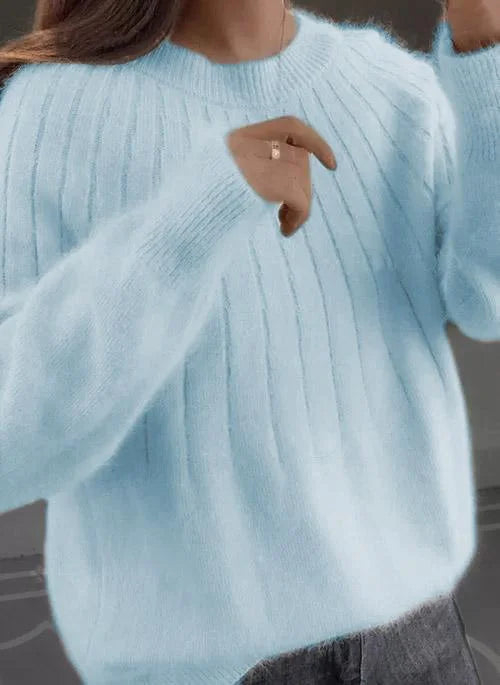 Shereen | Round Neck Fluffy Sweater