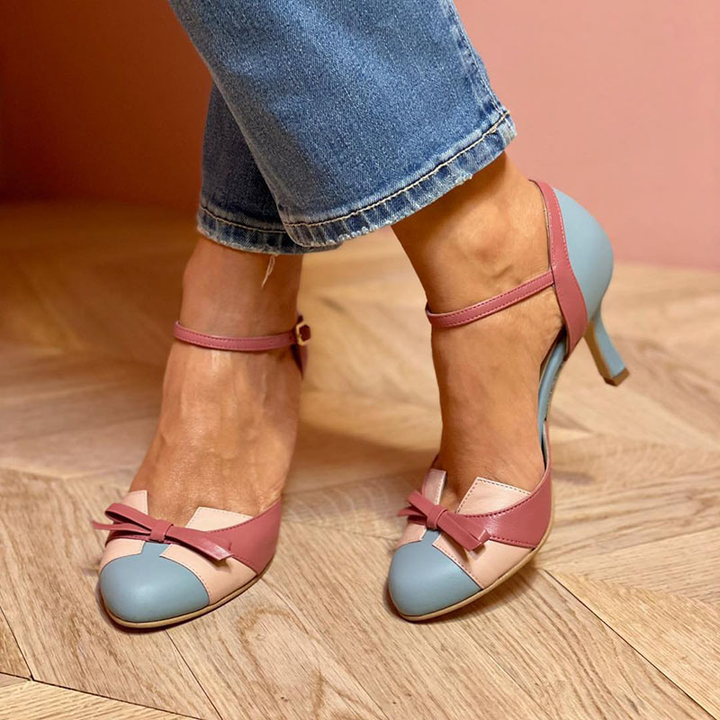 Millie | Colorful sandals with bow and strap, round toe