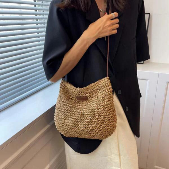 Mary | Retro Straw Sling Crossbody Bag