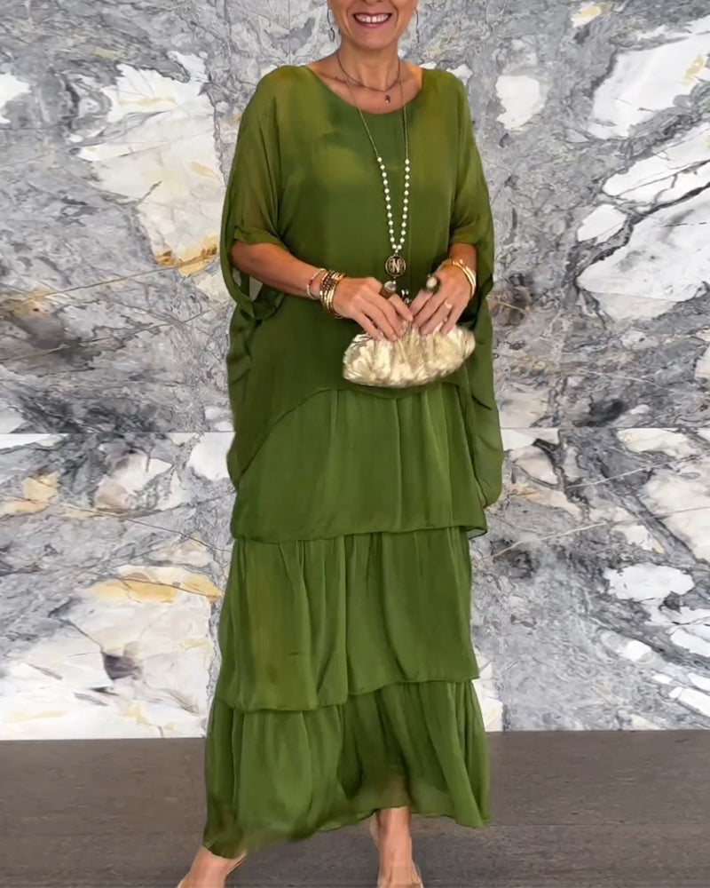 Morgan | Layered Green Maxi Dress