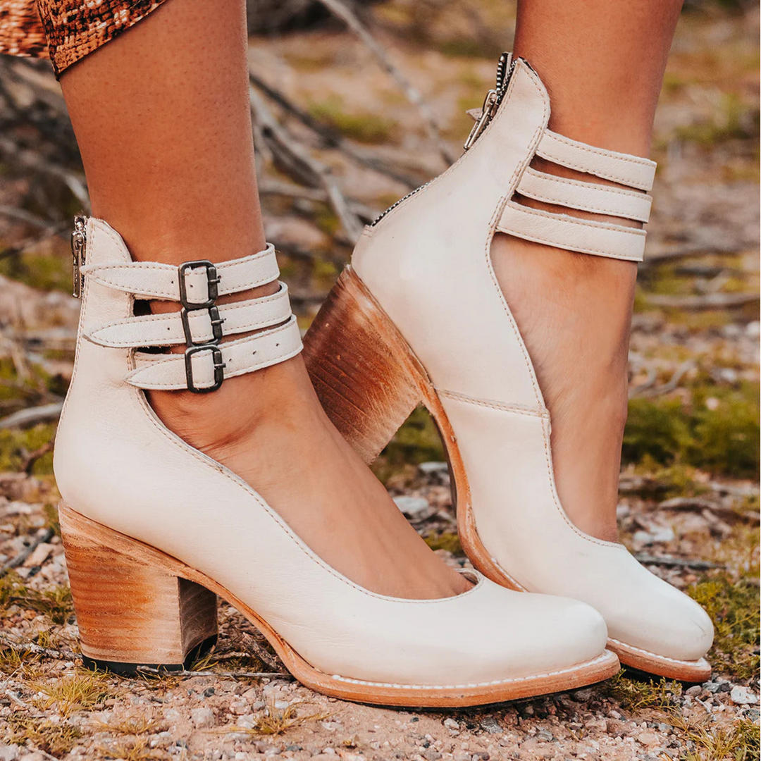 Aria | Multi-Strap Heels with Thick Heel