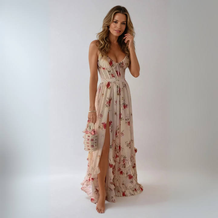 Yuna | Long Floral Print Dress