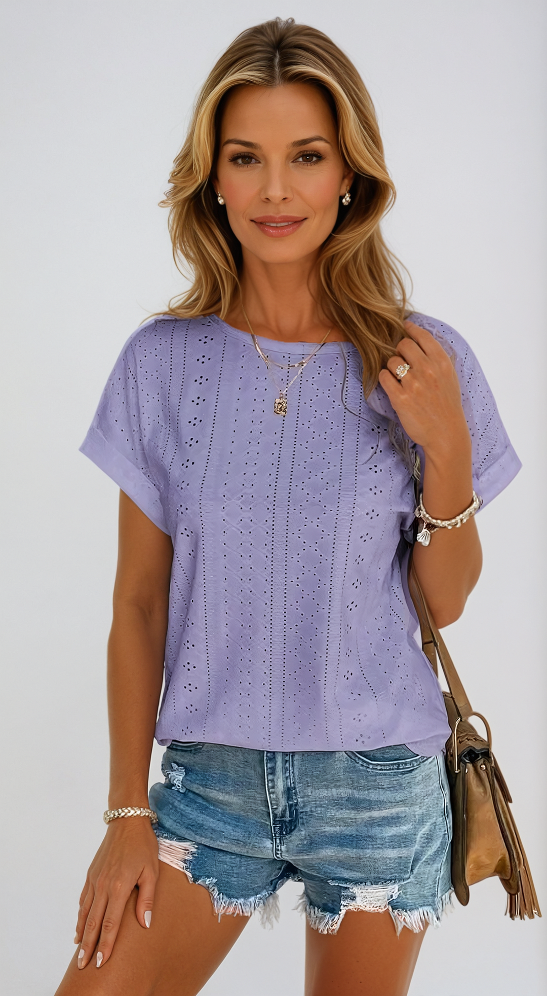 Becky | Casual Eyelet Top