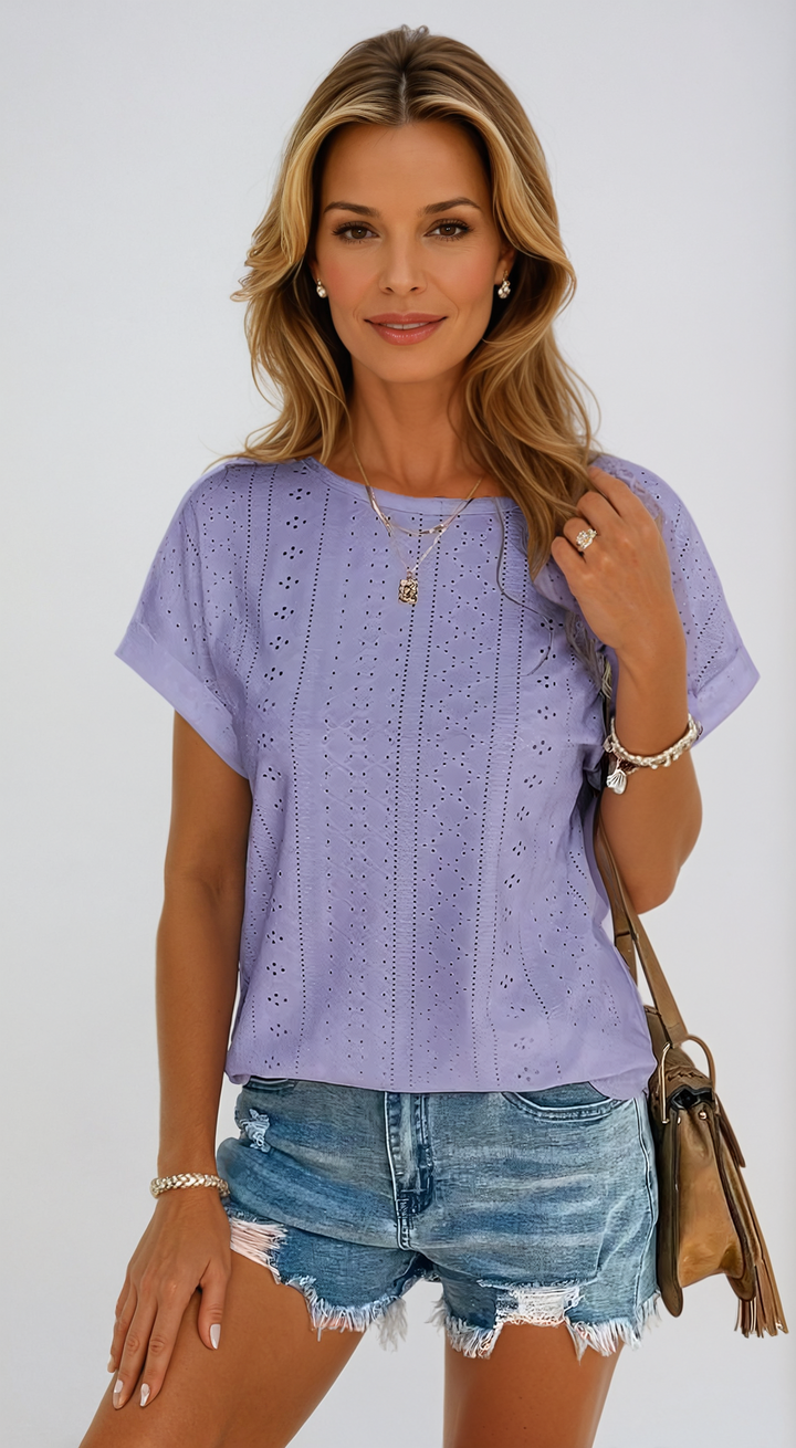 Becky | Casual Eyelet Top